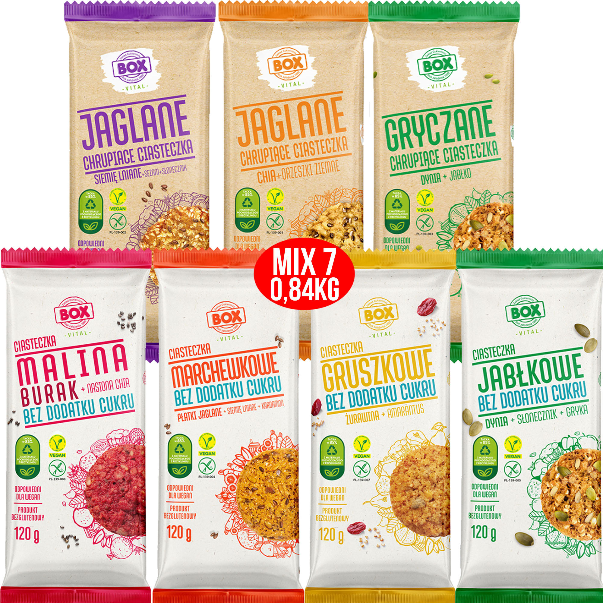 BOX BEZGLUTENOWE CIASTECZKA WEGAŃSKIE 120g